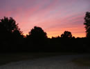 Red sun setting