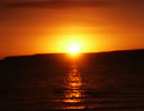 Sun setting St. Ignace Michigan